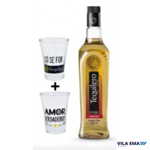 TEQUILA TEQUILERO REPOSADO KIT C/ 2 COPOS  6X750ML  