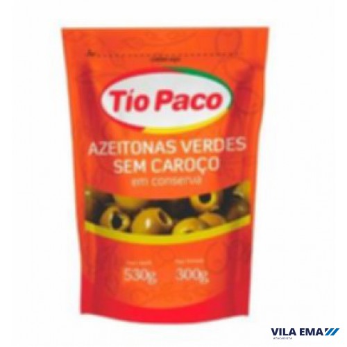 AZEITONA TIO PACO VERDE S/CAROÇO DOY PACK 20X300G