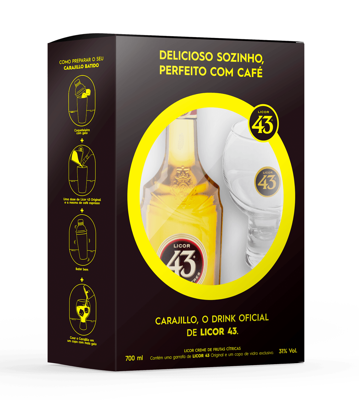 KIT: LICOR ESP DIEGO ZAMORA 43 + 1 COPO BALON (CX 6)