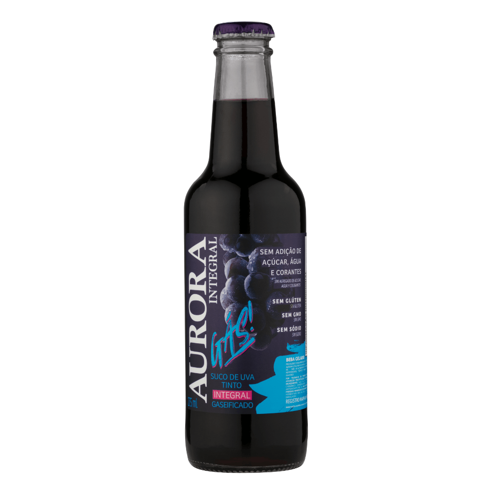 SUCO DE UVA AURORA TTO INTEGRAL GASEIFICADO 24X275ML
