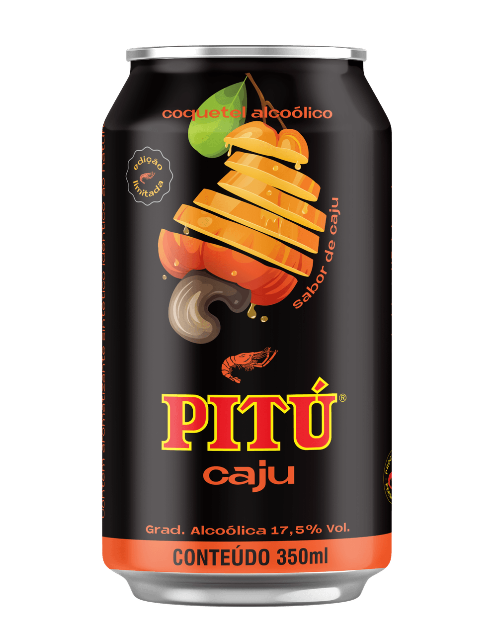 AGUARDENTE PITU CAJU LATA 12X350ML