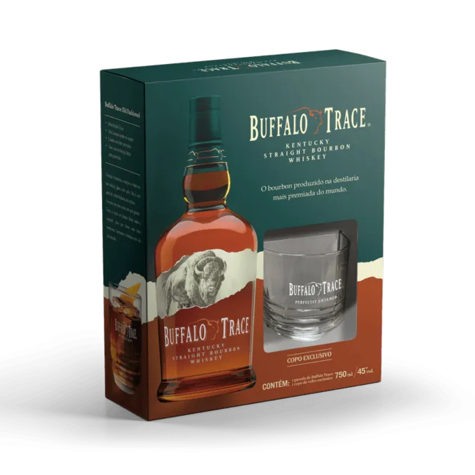 Imagem do Produto: KIT: WHISKY AME BUFFALO TRACE 750ML + 1 COPO (CX 6)