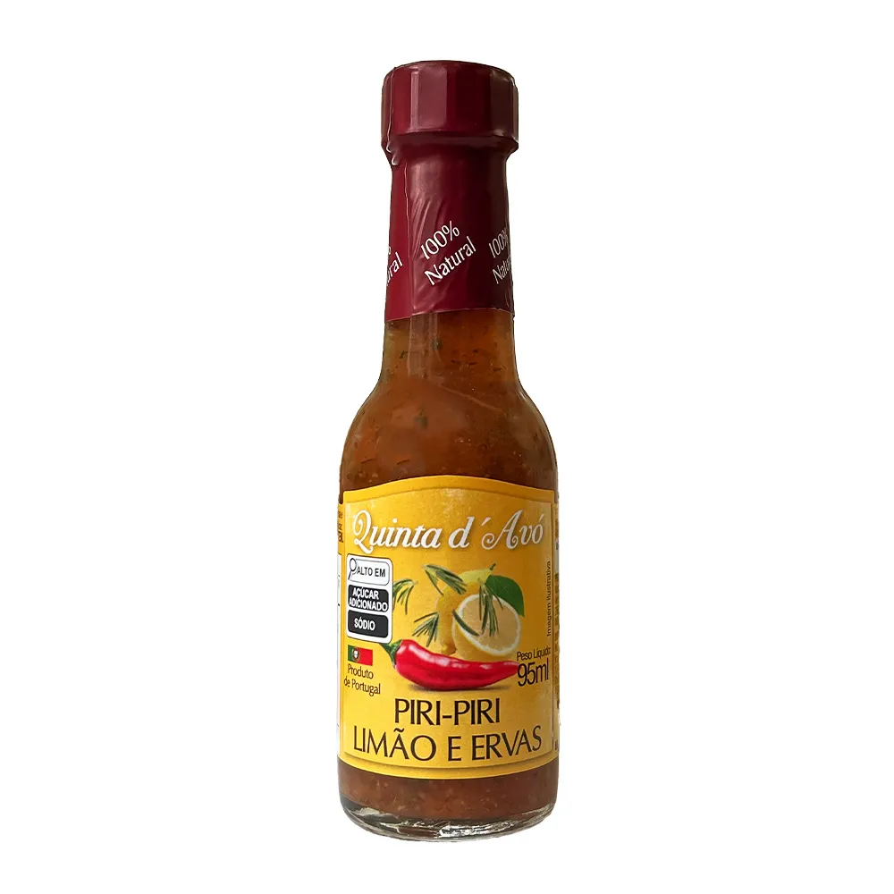 MOLHO DE PIRI PIRI LIMÃO E ERVAS FINAS 12X95ML